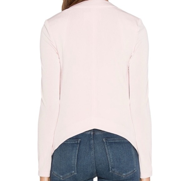 BCBGMaxAzria Tuxedo Blazer Drape Front Rose Smoke Size M #1161 - Picture 3 of 9